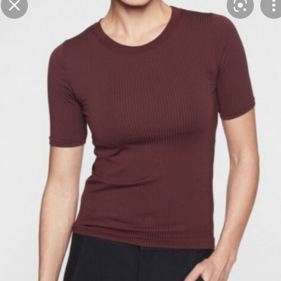 Athleta Tops - Last Chance b4 Donation! Burgundy Athleta Renew Ribbed Tee